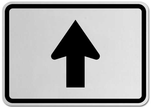 Straight Arrow (Auxiliary) Sign