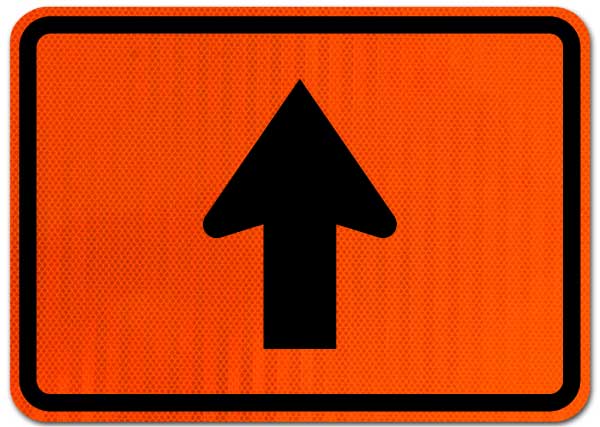 Straight Arrow (Auxiliary) Sign