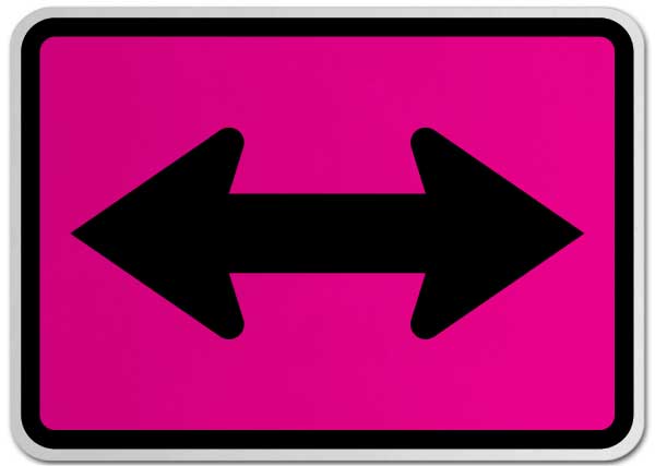 Two Direction Left/Right Turn Arrow (Auxiliary) Sign