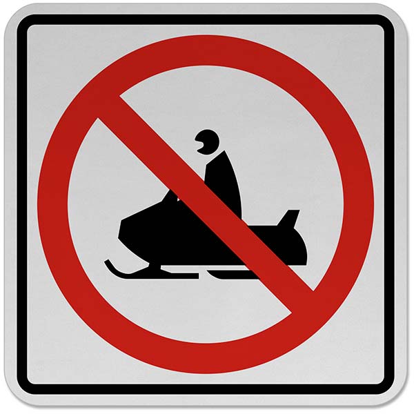 No Snowmobiles Sign