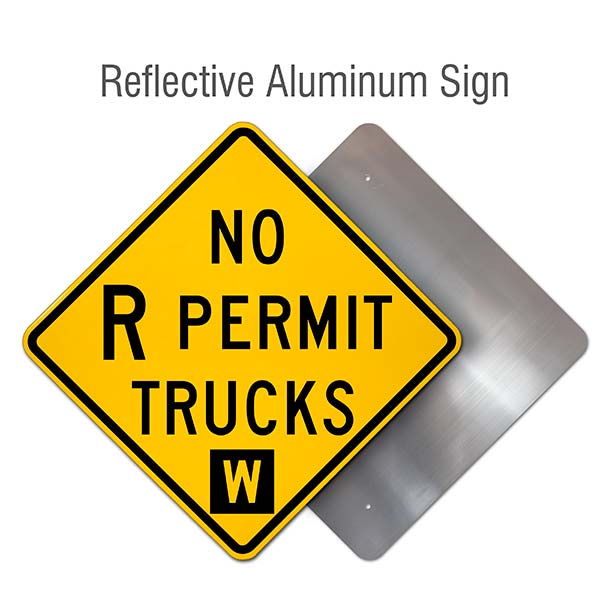No R Permit Trucks W Sign