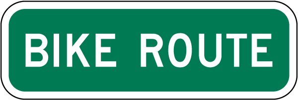Bike Route Plaque Sign