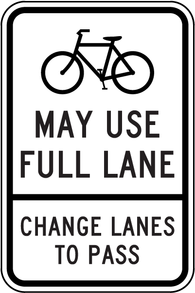 May Use Full Lane Change Lanes to Pass Sign