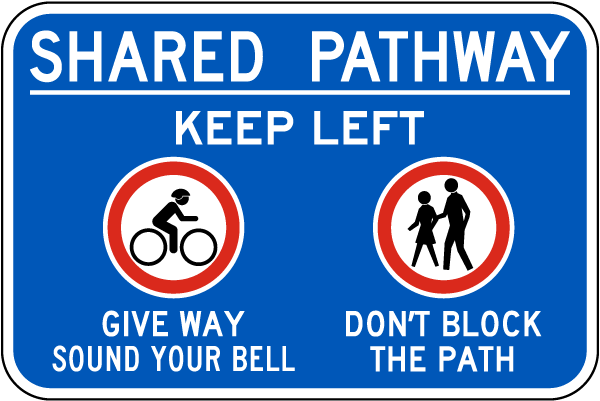 Shared Pathway Keep Left Sign