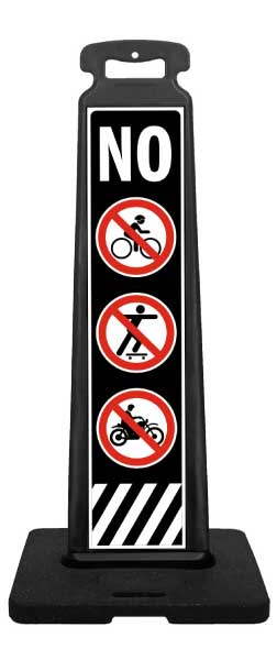 No Bikes Skateboards or Motorized Vehicles Vertical Panel 