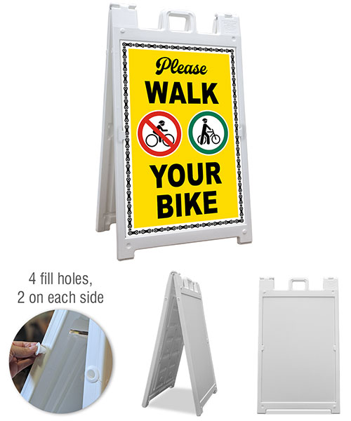Walk Your Bike Sandwich Board Sign