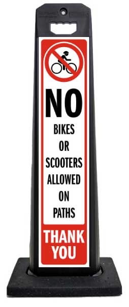 No Bikes or Scooters Allowed On Paths Sign