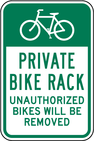 Private Bike Rack Sign
