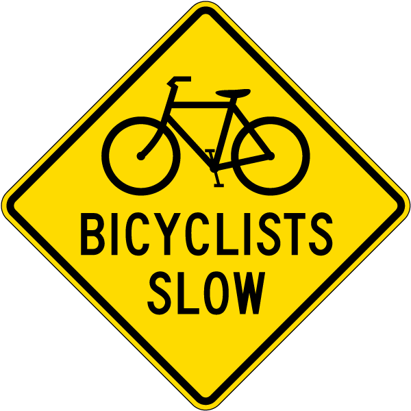 Bicyclists Slow Sign