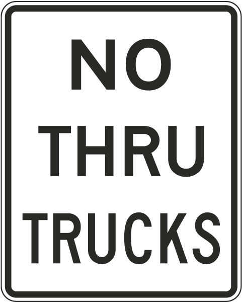 No Thru Trucks Sign