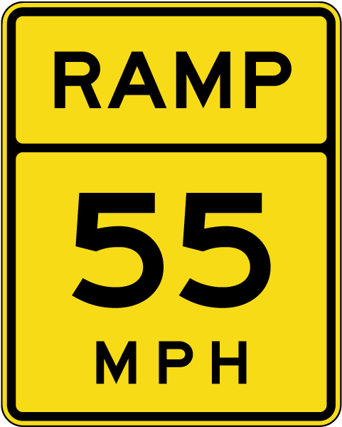 Advisory Ramp 55 MPH Sign