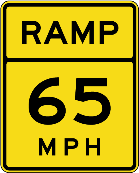Advisory Ramp 65 MPH Sign