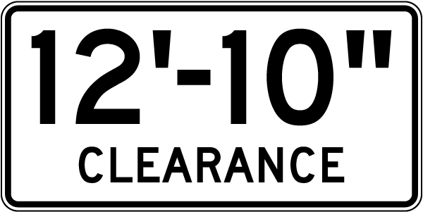 12' - 10" Clearance Sign