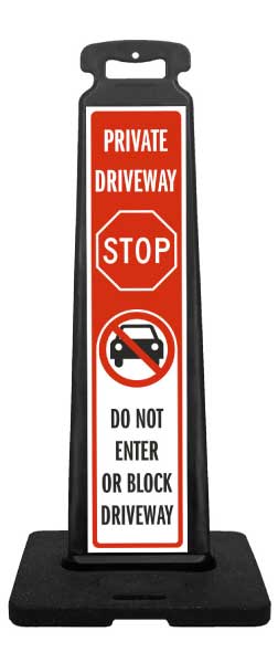 Do Not Enter or Block Driveway Vertical Panel