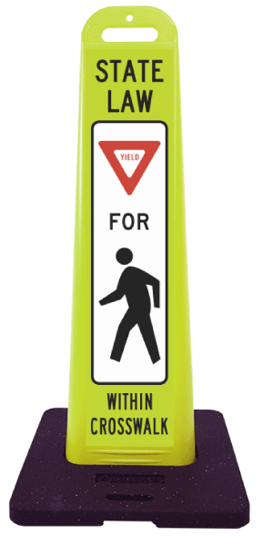 Yield For Pedestrian Within Crosswalk Vertical Panel