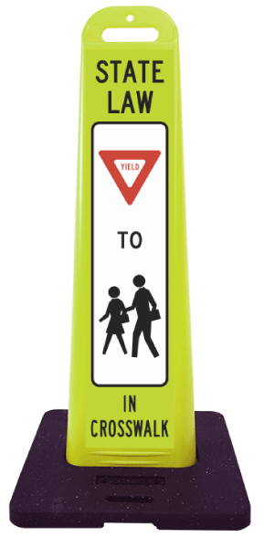 Yield For Pedestrians in Crosswalk Vertical Panel