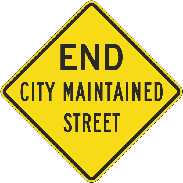 End City Maintained Street Sign