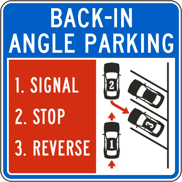 Back-in Angle Parking Guide Sign