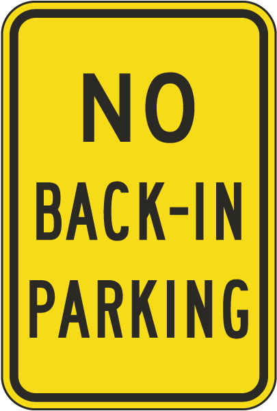 No Back-in Parking Sign