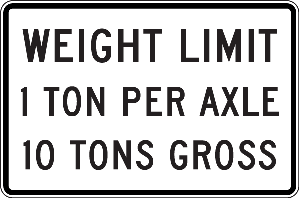 Weight Limit Sign