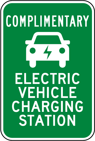 Complimentary EV Charging Station Sign
