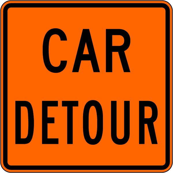Car Detour Sign