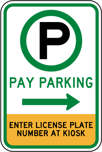Pay Parking To The Right Sign