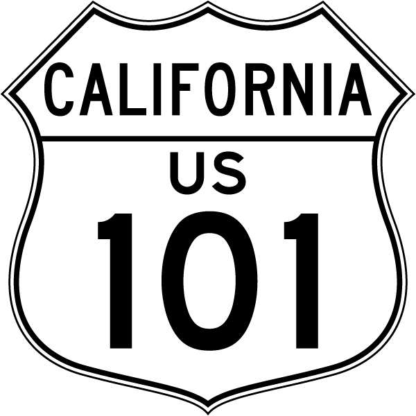 California US 101 Replica Road Sign