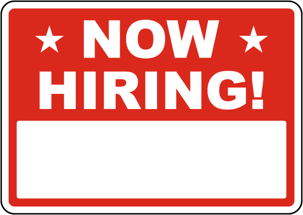 Now Hiring Write In Sign