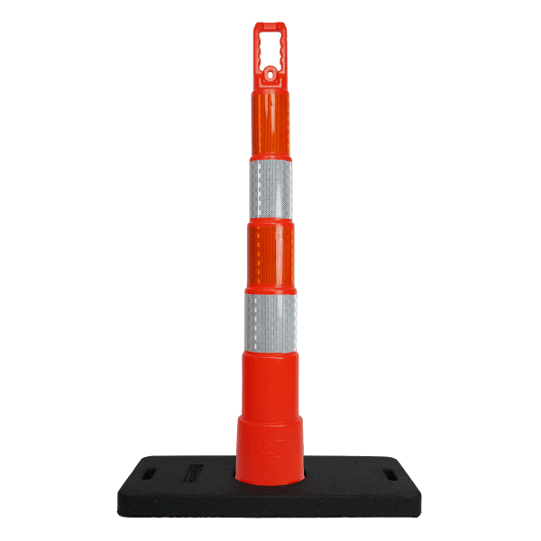 42" Channelizer Cone with four (6") Reflective Collars + 30lb Base