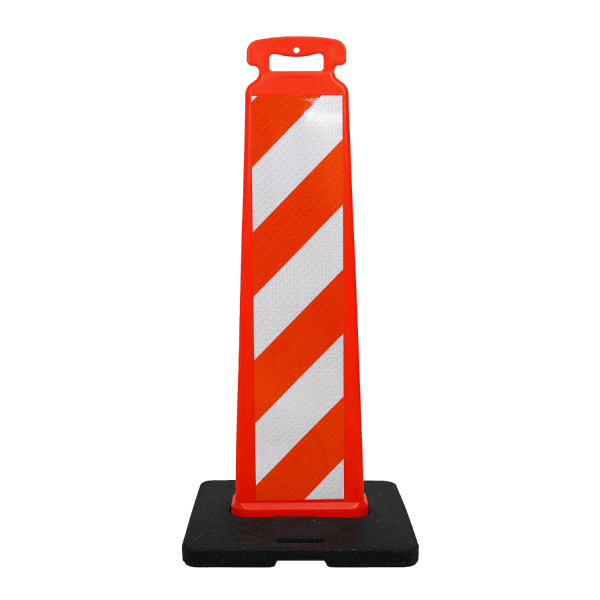 Orange Striped Vertical Channelizer Panel