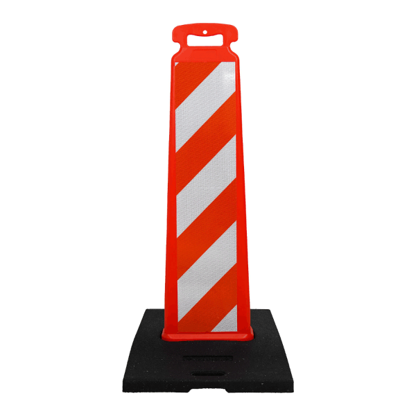 Orange Striped Vertical Channelizer Panel