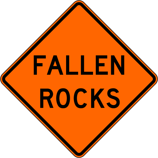 Fallen Rocks Sign