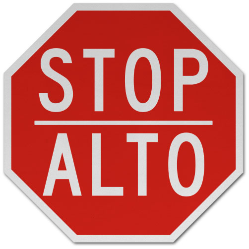 Bilingual Stop Alto Sign