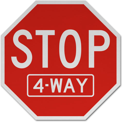 Stop 4 Way Sign