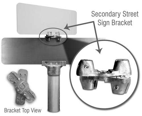 2-Way Adjustable Cross Separator For Flat Blade Street Name Sign
