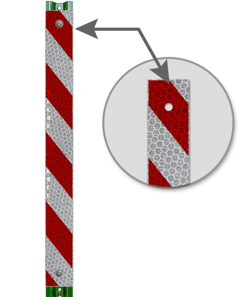 Red / White Striped Reflective U-Channel Post Panel