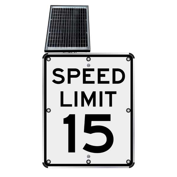15 MPH LED Solar Speed Limit Sign