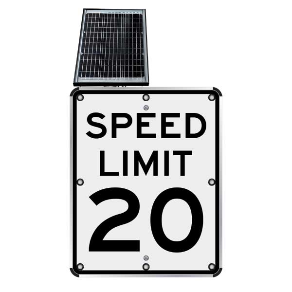 20 MPH LED Solar Speed Limit Sign