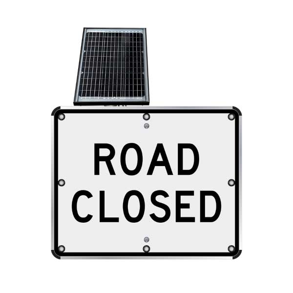LED Solar Road Closed Sign