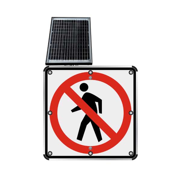 LED Solar No Pedestrian Crossing Sign