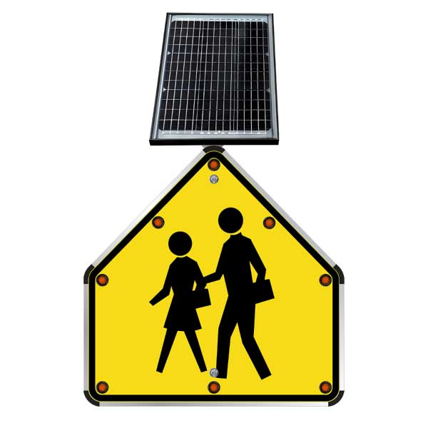 LED Solar Pedestrians Crossing School Sign