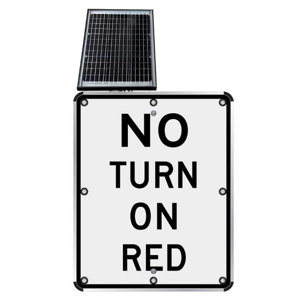 LED Solar No Turn On Red Sign