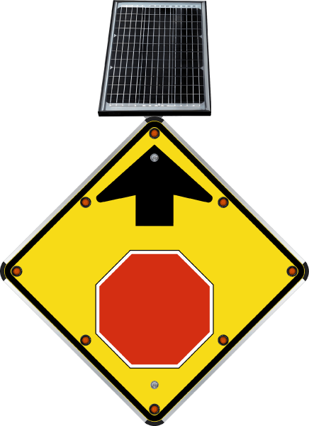 LED Solar Stop Ahead Sign
