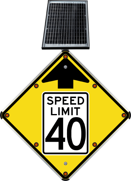 LED Solar Reduced Speed Limit 40 MPH Sign