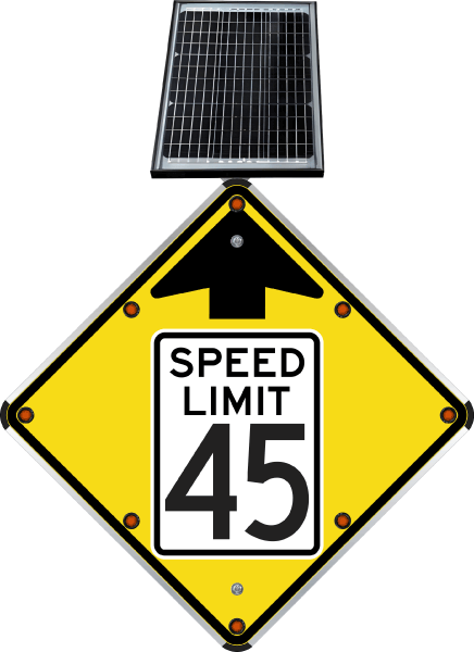 LED Solar Reduced Speed Limit 45 MPH Sign