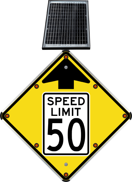 LED Solar Reduced Speed Limit 50 MPH Sign