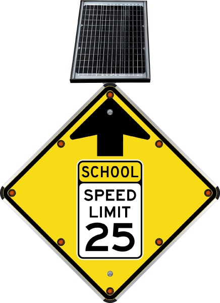 LED Solar School Speed Limit 25 Sign