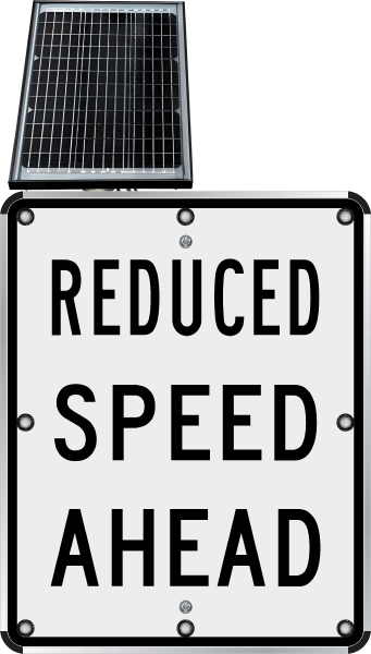 LED Solar Reduced Speed Ahead Sign