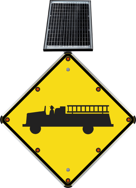 LED Solar Emergency Vehicle Crossing Sign